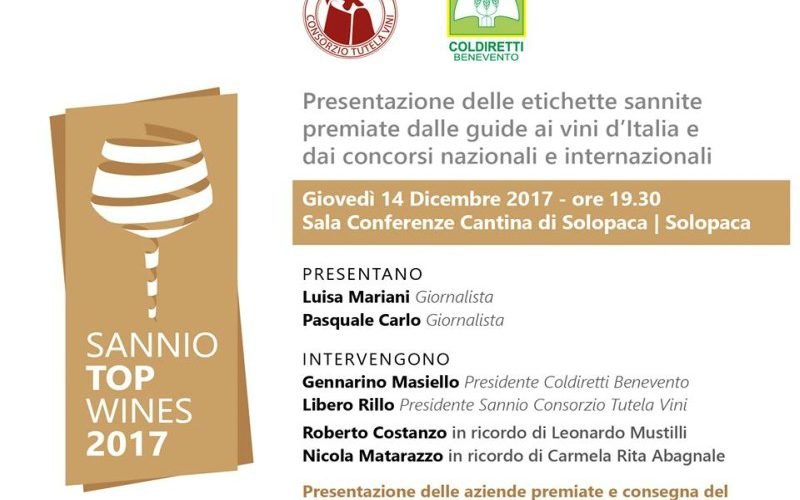 Sannio Top Wines per festeggiare le aziende sannite premiate da Guide e Concorsi nel 2017